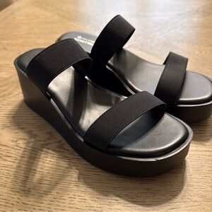 Call It Spring Women's Feliciia Wedge Sandal 11 Black Multi